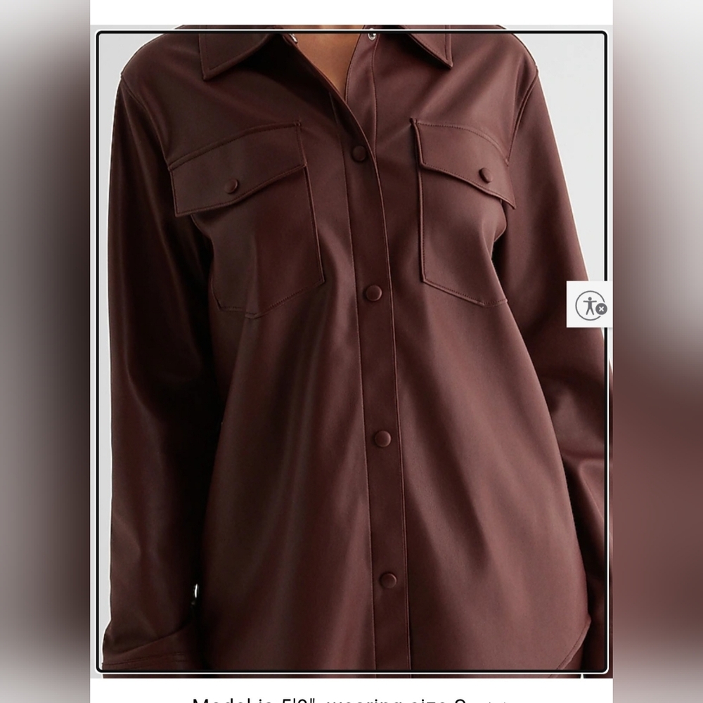 Express Dark Brown Button Down Shirt